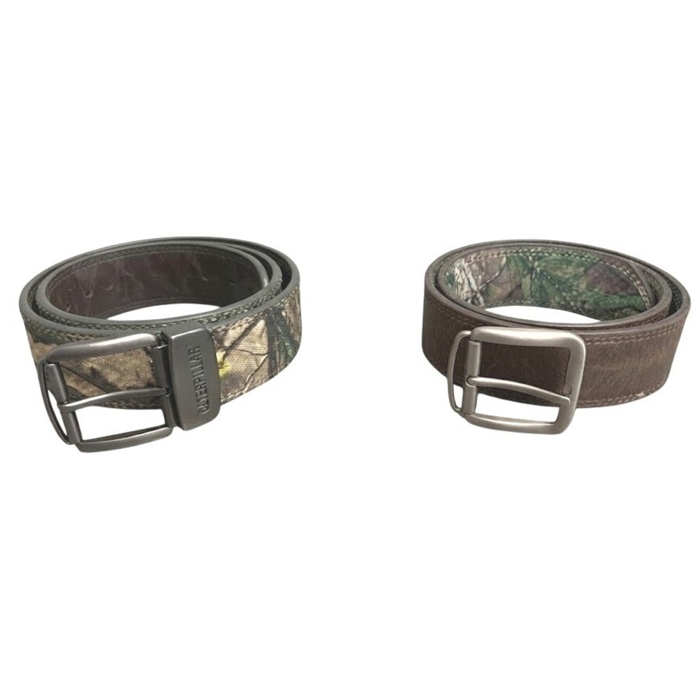 Browning Reversible Belt Mens Size 34 Camo Canvas Leather Outdoor Work Hunting